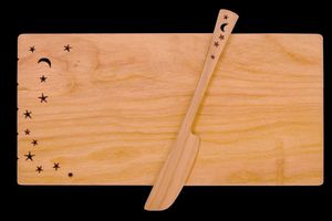 MoonSpoon® Wood Cheese Board and Spreader
