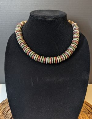 18 inch Multi-colored Kazuri Bead Necklace