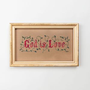 God is Love Framed Cross-Stitch