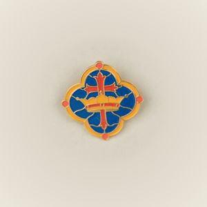 Cross and Crown Enamel Pin