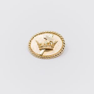 Oval 14k Cross and Crown Pin