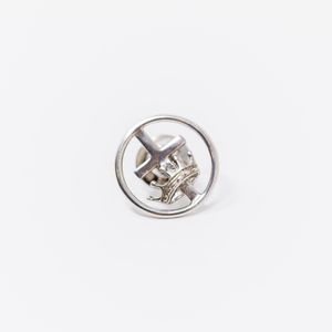 Cross and Crown  Lapel Pin with Plain Ring