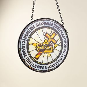 Cross and Crown Stained-glass Suncatcher