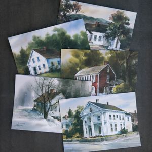 Watercolor Historic House Cards