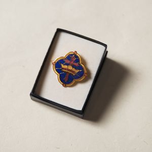 Cross and Crown Enameled Pin