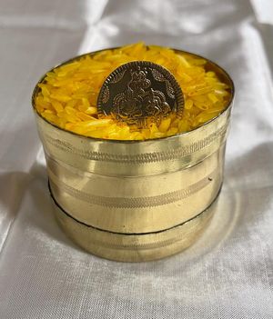 Rasi Mandala Kubera Padi: Ashtalakshmi Coin and Akshatas
