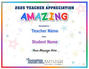 2025 TA Amazing Certificate