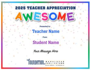 2025 TA Awesome Certificate