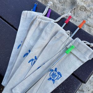 Reusable Straw In A Cotton Pouch