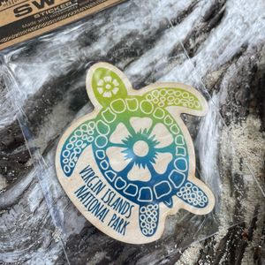 Sea Turtle Flower Wood Sticker