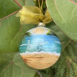 Palm Tree Glass Ornament