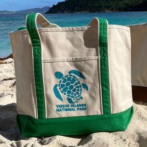 Turtle Canvas Beach Tote