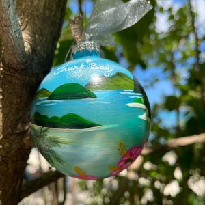 Trunk Bay Glass Ornament