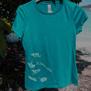 Ocean Green Stingray Womens T-Shirt