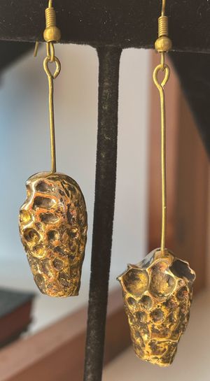 Asymmetrical Queen Bee Cell Earrings