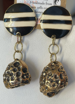 Striped Queen Bee Cell Earrings