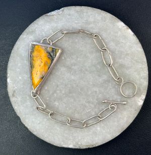 Bumblebee Jasper Triangle Bracelet with Toggle Clasp