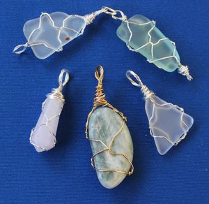 July 8: Beginning Stone and Sea Glass Wrapping