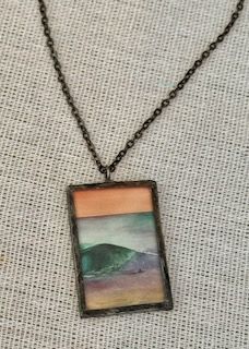 Miniature Surfer Painting Necklace