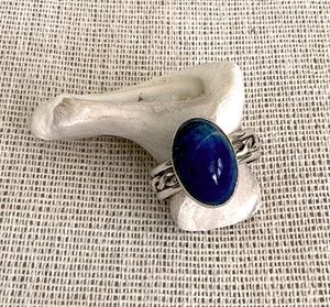 Sterling Silver Stacking Lapis Lazuli Rings