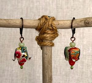 Recycled Vintage Tin Flower Earrings
