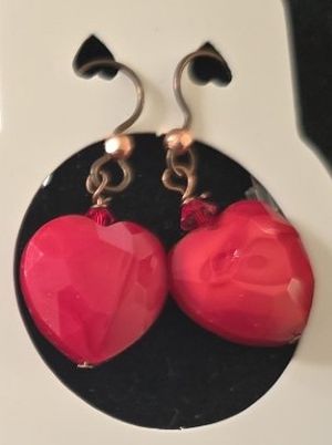 Large Crystal Heart Earrings