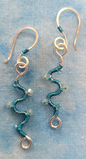 Wavy Ocean Blue Earrings