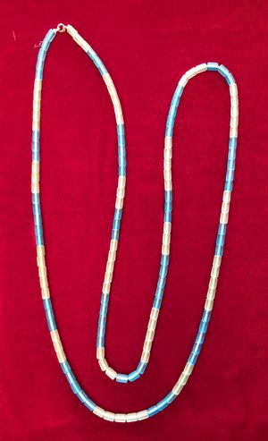 Blue and Green Cylindrical Beaded Necklace