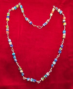 Wrapped Vintage Millefiori Beaded Necklace