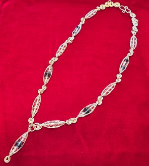 Spirals and Herringbone Wrapped Beaded Necklace