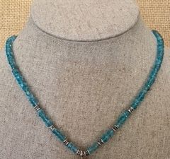 Apatite Chain with Silver Spacers