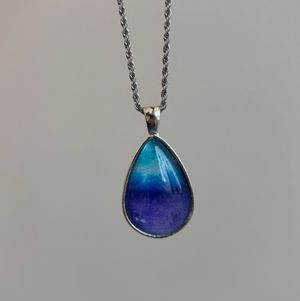 Necklace Watercolor Teardrop