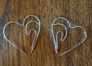Sterling Silver Heart Wave Earrings