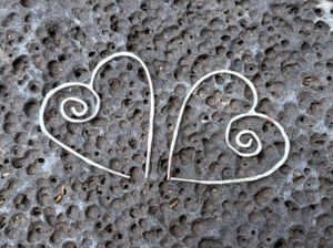 Sterling Silver Swirl Heart Earrings