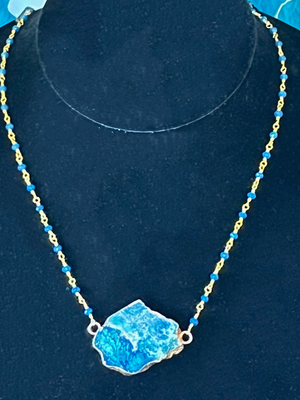 Stone & Goldplated Chain with Jasper Pendant