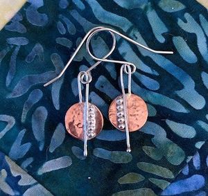 Sterling and copper earrings