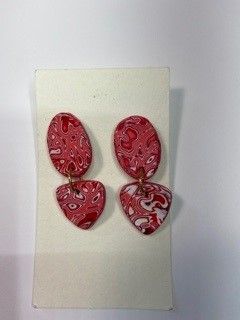 Red Mokume Gane Earrings