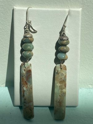 Amazonite drops with sterling silver