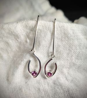Dangle Earrings with Pink Lab Sapphires