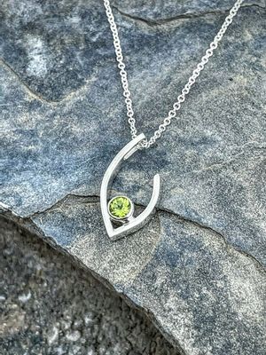 Peridot Open Leaf Necklace