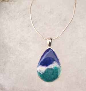 Resin Pendant- Lavender, Turquoise, & White