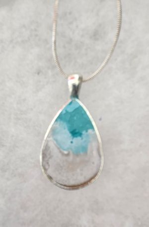 Resin Pendant- Turquoise, Beige, & White