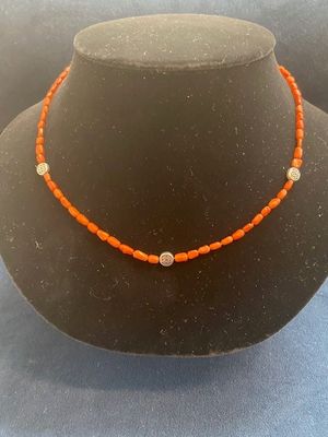 Coral and Sterling Necklace