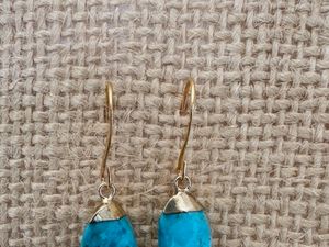 Gold Plated Turquoise Earrings