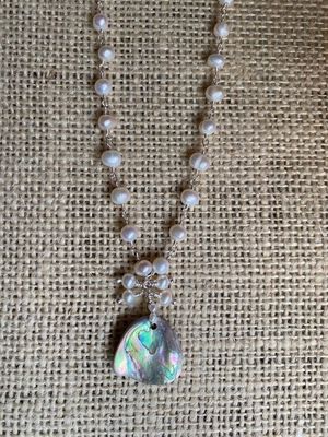Pear and Abalone Necklace