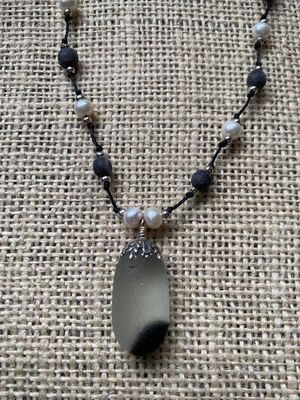 Pearl and Sea Glass Necklace