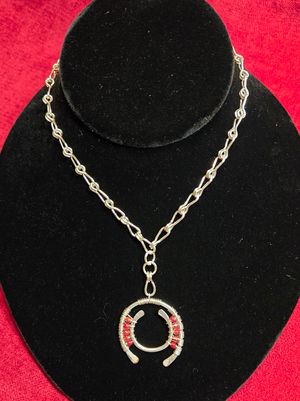 Harmonious Circles with Red Crystal Necklace