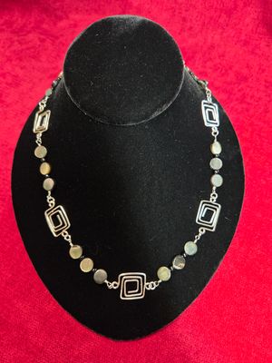 Square Spirals Mother of Pearl Necklace
