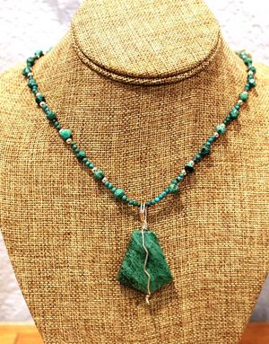 Chalk Turquoise & Silver Necklace