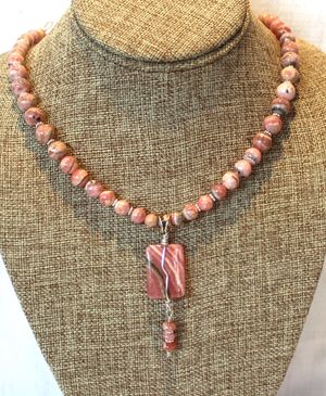 Rhodochrosite and Sterling Necklace